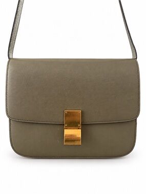 Celine Phoebe Philo Classic Medium Box Bag Green Goat Leather